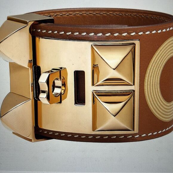 Hermes Collier De Chien circuit 24 Print bracelet GOLD - Picture 1 of 11